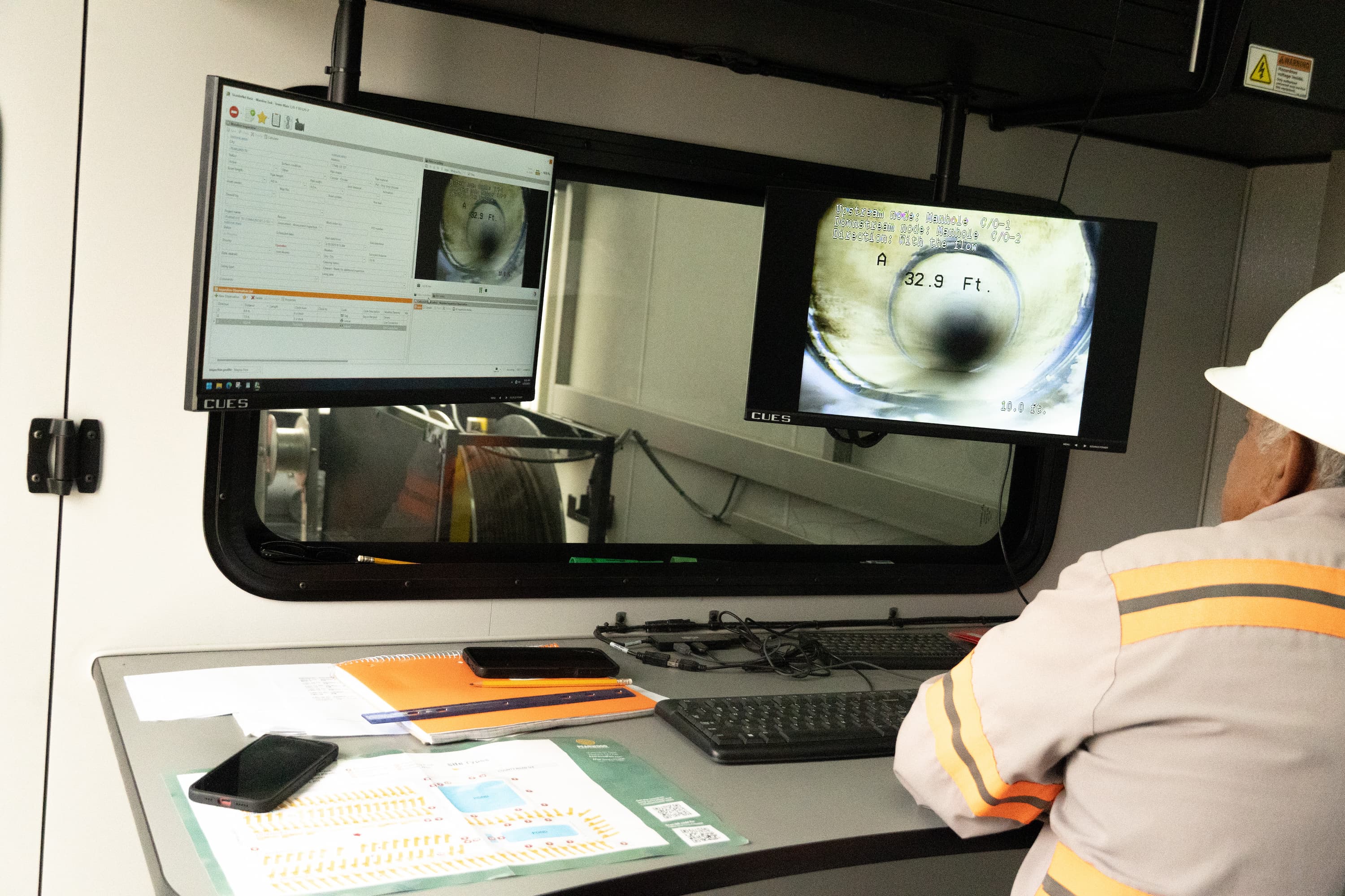 CCTV camera inspection for sewer line condition assessment