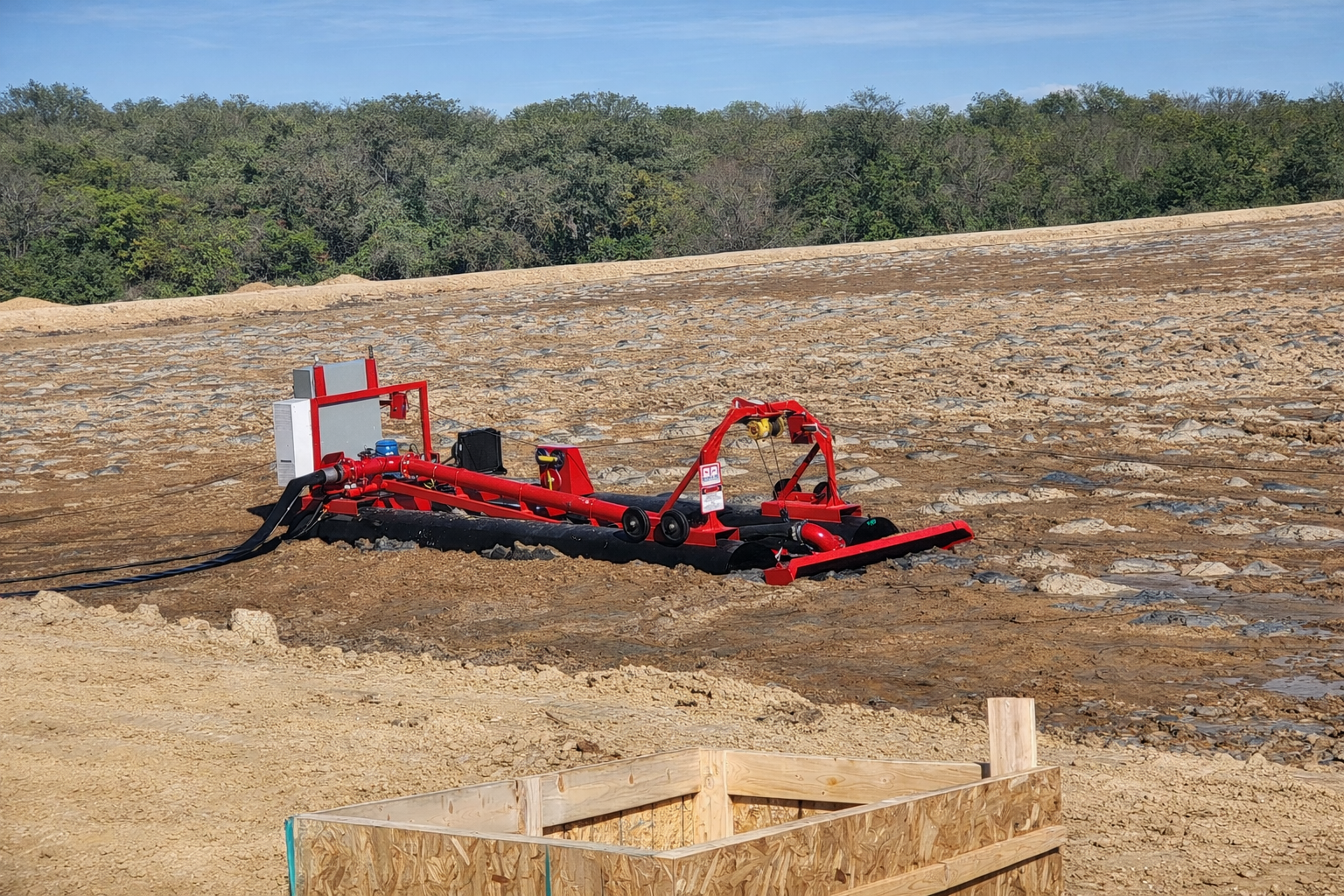 Lagoon solids removal and cleanout support